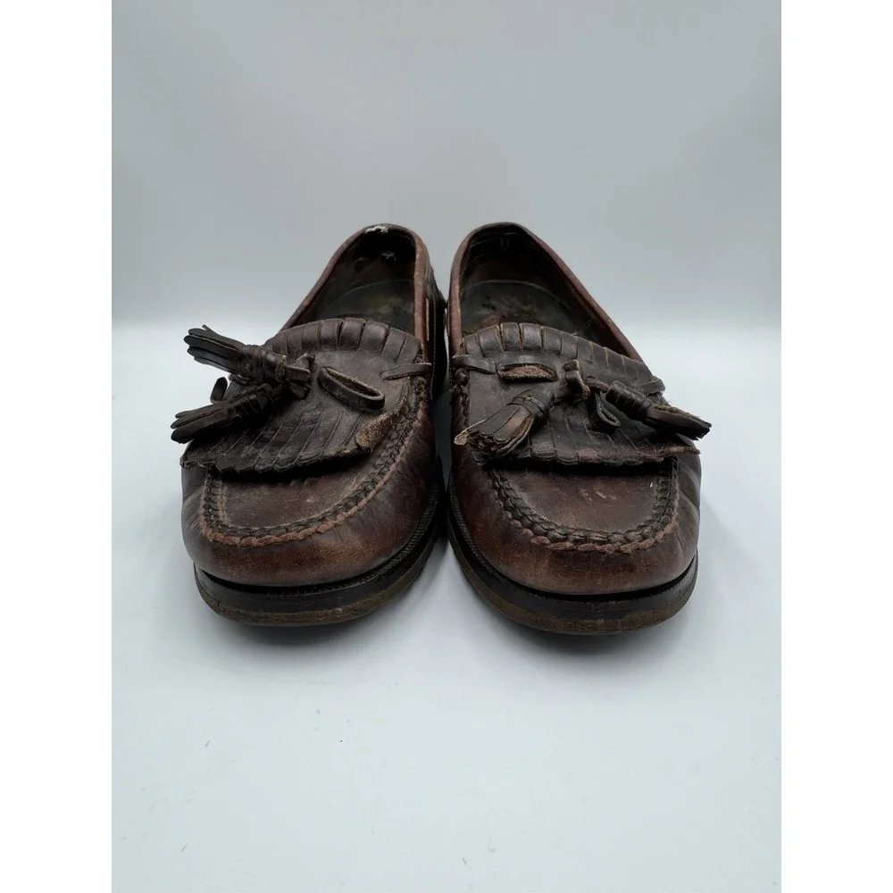 Johnston & Murphy Passport Mens 10.5 M Brown Leather Kiltie Tassel Loafers Shoes